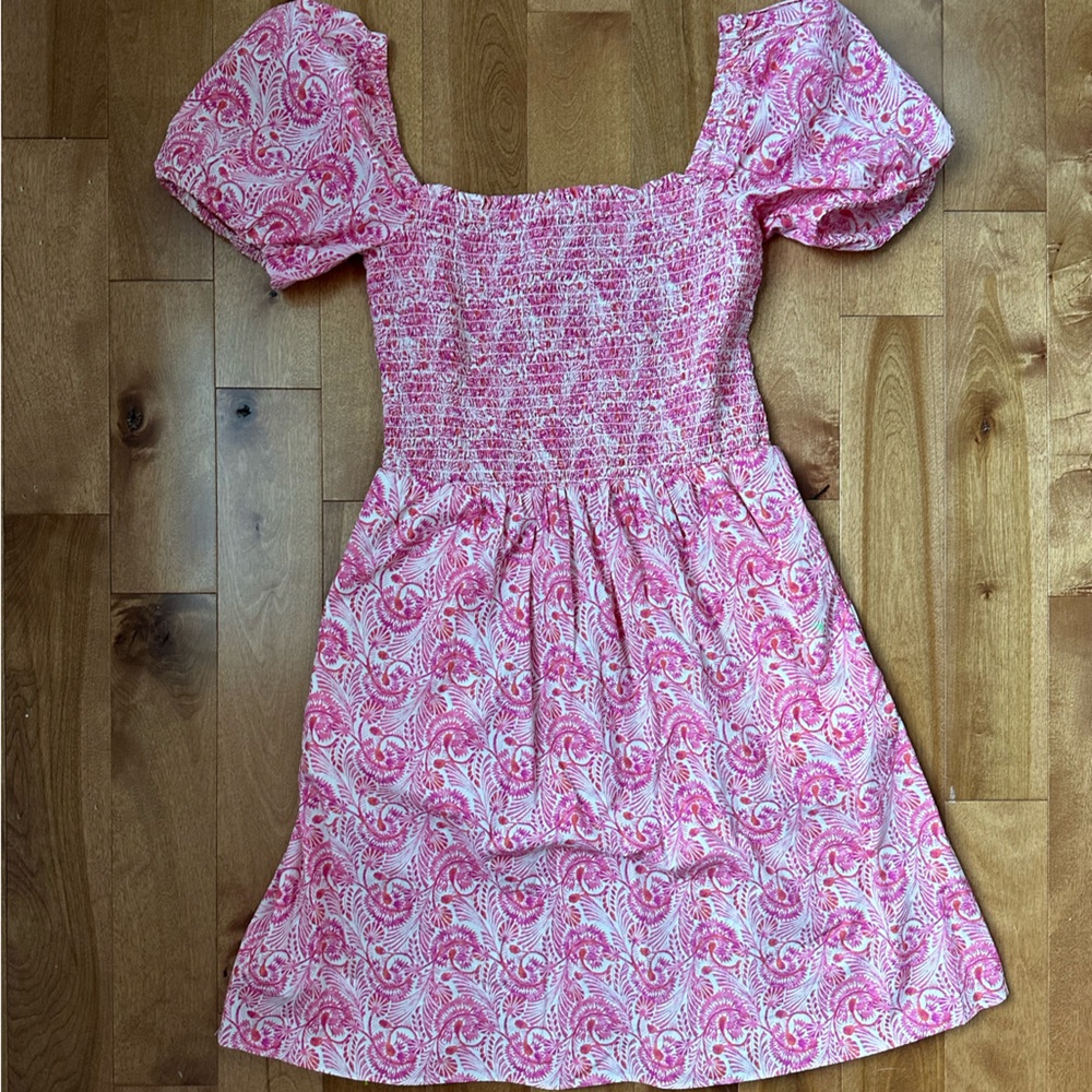 J.Crew Smocked Puff Sleeve Dress